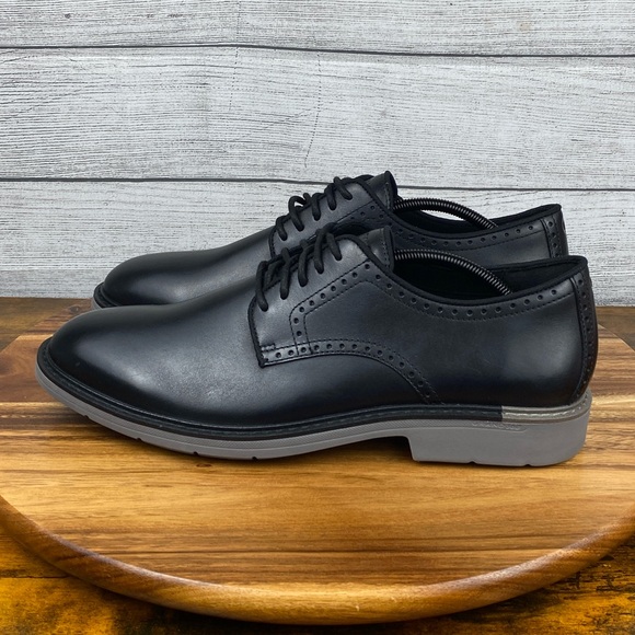 Cole Haan Go To Plain Toe Oxford Black Leather Gray Midsole Shoe C34123 Men’s 12